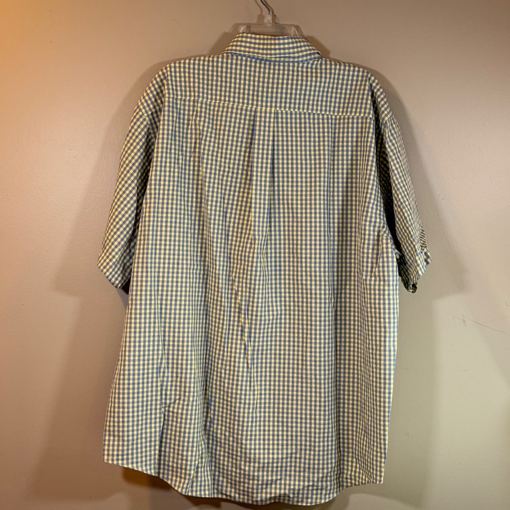 Brooks Brothers Button Down Mens XL Yellow/Blue Gingham Non-Iron Preppy Office - Picture 3 of 10